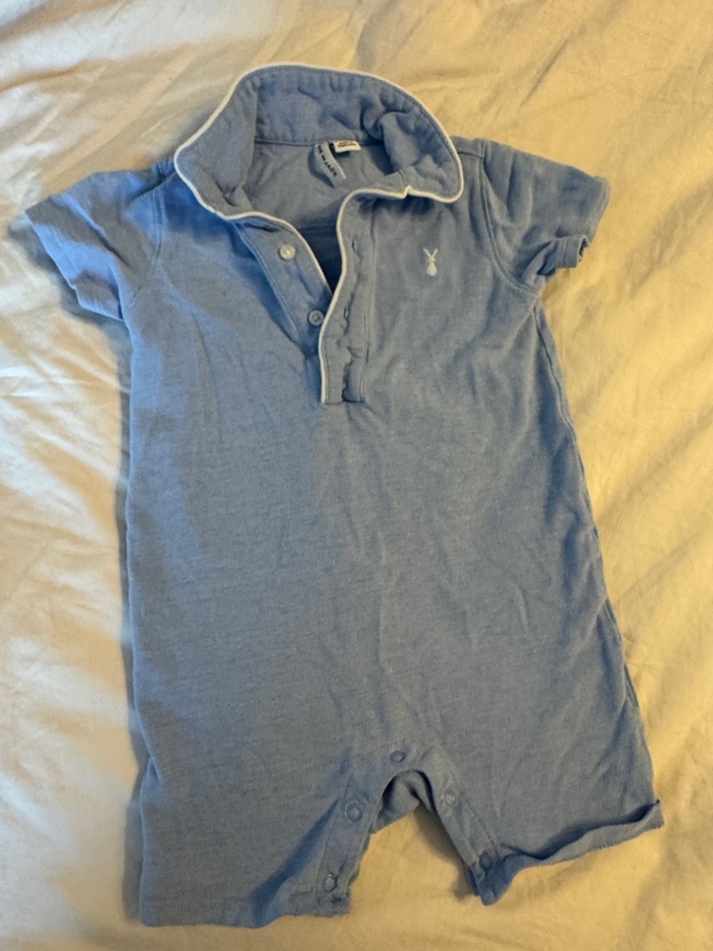 Janie and Jack Light Blue Polo-Style Baby One-Piece